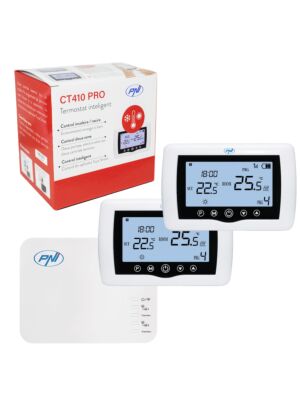 Smarter Thermostat PNI CT410 PRO kabellos, mit WLAN, Steuerung von 2 Zonen über das Internet, für Heizanlagen, Pumpen, Strom