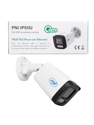 Videoüberwachungskamera PNI IP515J POE, Bullet 5MP, 2,8 mm, für den Außenbereich, weiß