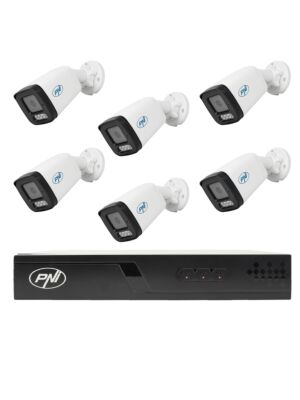 NVR POE PNI House IP716J Videoüberwachungspaket, 6 PNI IP505J Kameras, 5 MP und Kabel im Lieferumfang enthalten