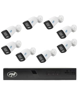 NVR POE PNI House IP716J Videoüberwachungspaket, 6 PNI IP505J Kameras, 5 MP und Kabel im Lieferumfang enthalten