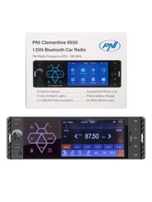 Auto-MP5-Player PNI Clementine 9550 1DIN-Display 4 Zoll 50Wx4, Bluetooth, UKW-Radio, Carplay