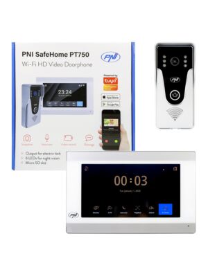 Intelligente Video-Gegensprechanlage PNI SafeHome PT750 WiFi HD, P2P, Innenmonitor, dedizierte Tuya Smart-Anwendung, Integration in