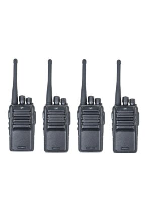 Kit mit 4 tragbaren Radiosendern PNI PMR R15 0,5 W, 16 programmierbare Kanäle, 16 PMR und Töne 50 CTCSS und 104 DCS, ASQ, TOT, m