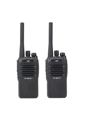 Kit mit 2 tragbaren Radiosendern PNI PMR R17 446 MHz, 0,5 W, 16 PMR-Kanäle und 50 CTCSS- und 104 DCS-Töne, programmierbar, Li-Ion