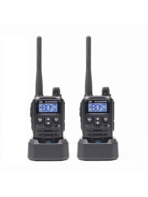 Kit mit 2 tragbaren Radiosendern PNI PMR R45 PRO 446 MHz, 0,5 W, 99 programmierbare Kanäle, 16 PMR- und 38 CTCSS- und 104 DCS-Töne,