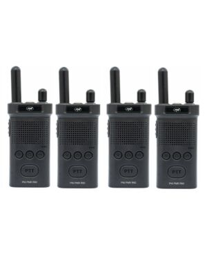 Kit mit 4 tragbaren Radiosendern PNI PMR R60 446 MHz, 0,5 W, 16 programmierbare Kanäle, 16 PMR- und 50 CTCSS- und 104 DCS-Töne, Sca