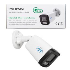 Videoüberwachungskamera PNI IP515J POE, Bullet 5MP, 2,8 mm, für den Außenbereich, weiß