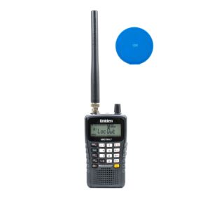 Uniden UBC75XLT Tragbares Scanner-Kit + Klebepad Blau als Geschenk