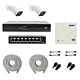 PNI House IP816 NVR-Paket mit 2 PNI IP740 4MP-Kameras, Quelle, Schalter, Kabeln, Steckern und Splittern